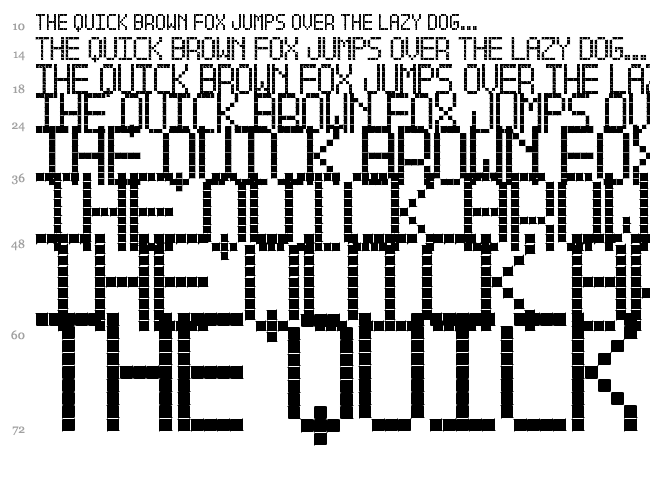 Cross Led Bold TFB font waterfall